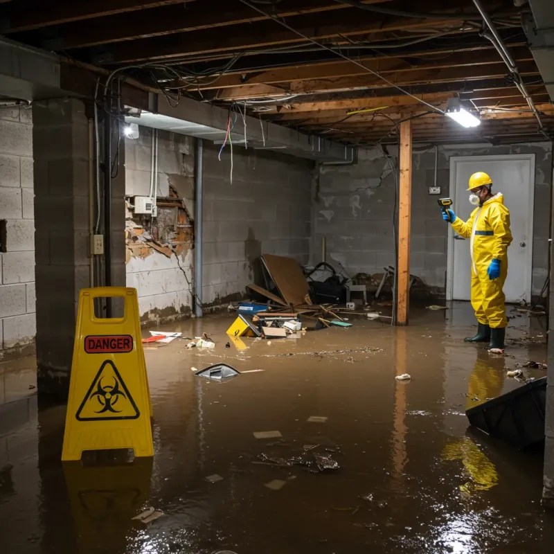 Flooded Basement Electrical Hazard in Utica, SC Property
