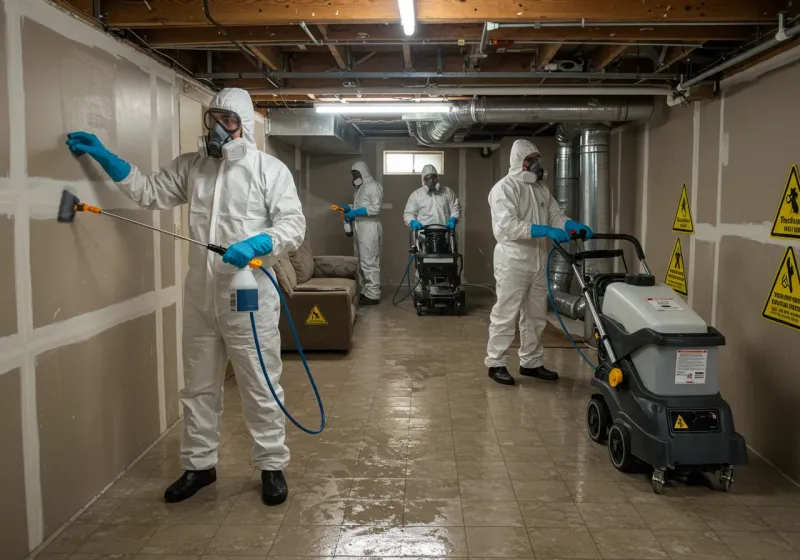 Basement Moisture Removal and Structural Drying process in Utica, SC
